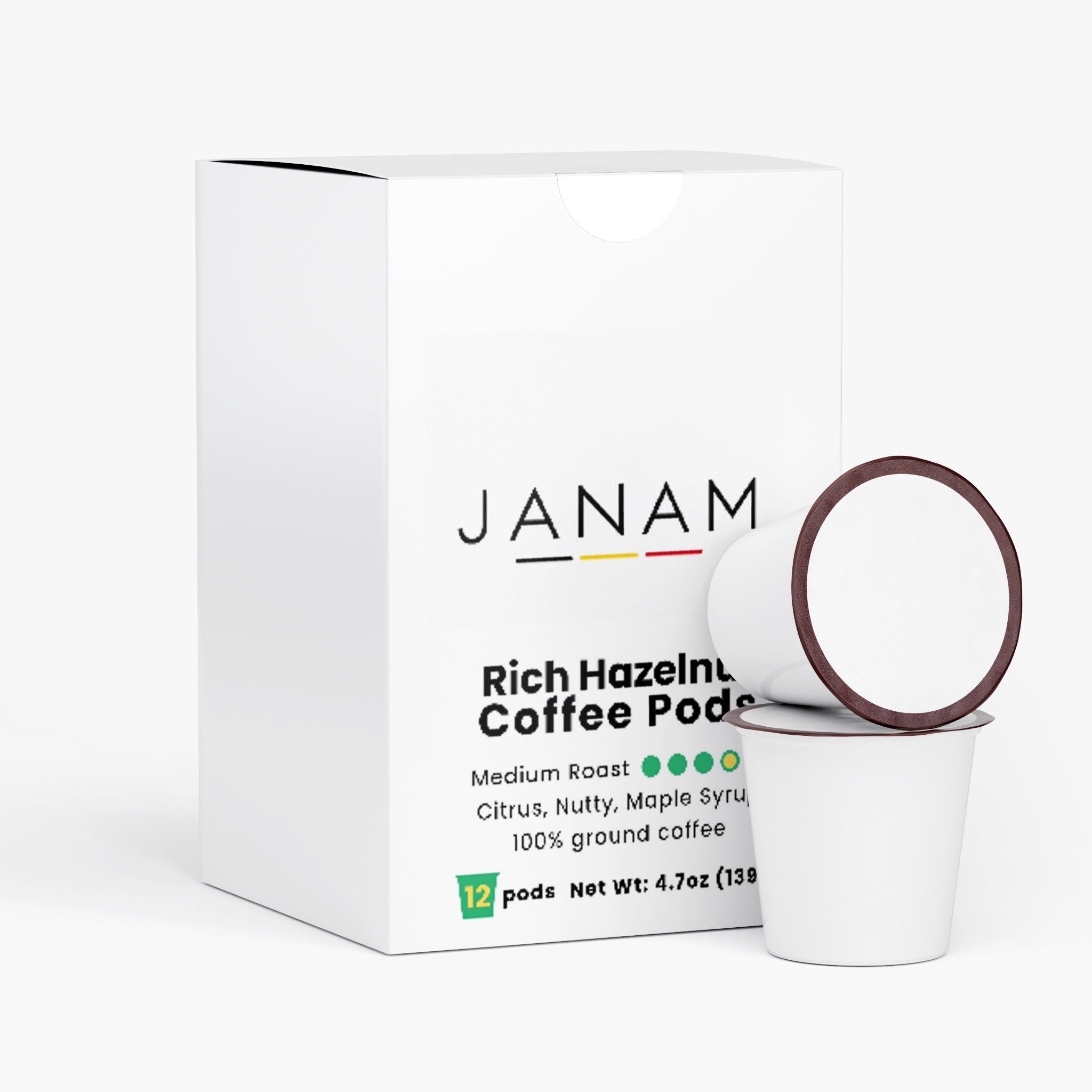 Janam Rich Hazelnut Coffee Pods (Medium Roast)