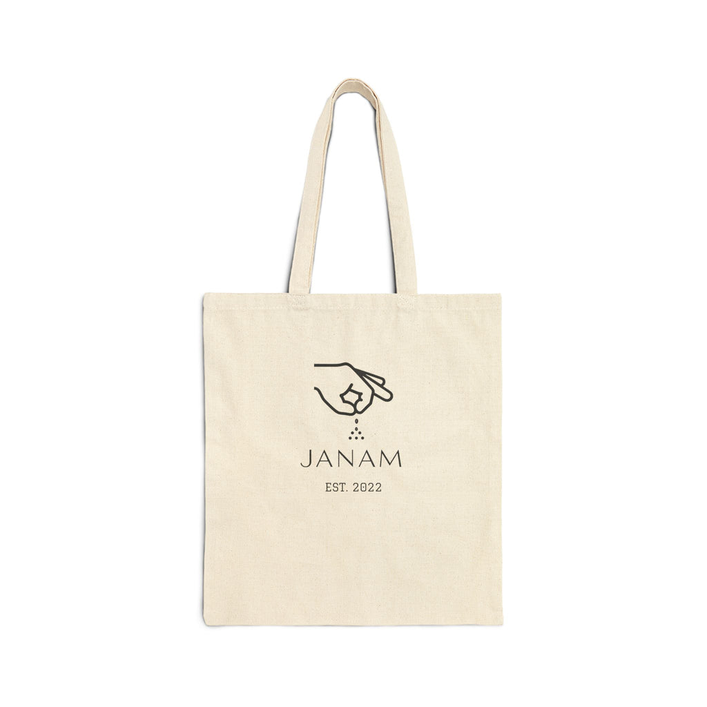 Janam Canvas Tote Bag – Personalized ‘JANAM Est. 2022’ Eco-Friendly Cotton Shopper