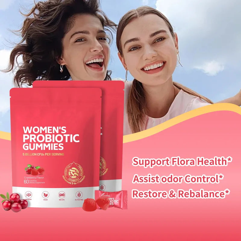 Women's Probiotic Gummies 60 Counts - Cranberry Flavor